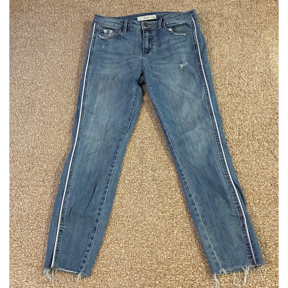 Hidden Jeans Womens Blue Skinny Jeans Size 30 White Side Stripe Distresse